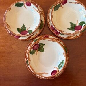 Franciscan Apple Ware 5” dessert bowls w/ saucers